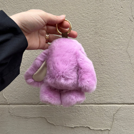 PELSNØGLERING BUNNY 15 CM // PURPLE