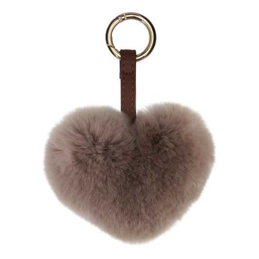 KEYCHAIN HEART // BROWN