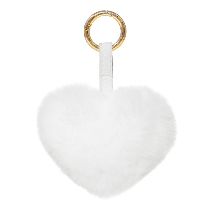PELSNØGLERING HEART // WHITE