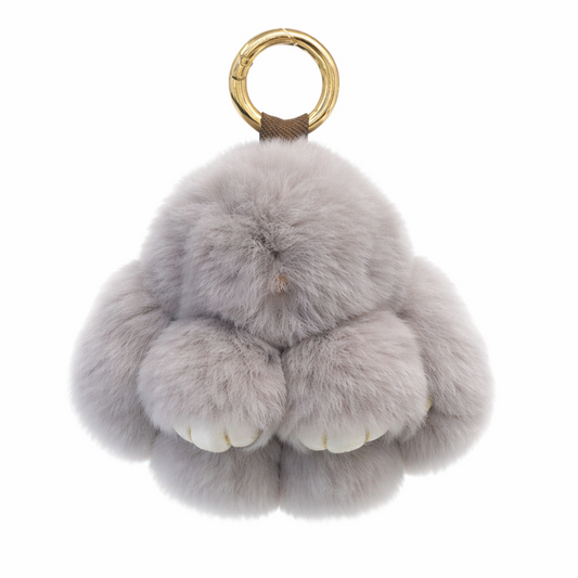 PELSNØGLERING BUNNY // LIGHT GREY