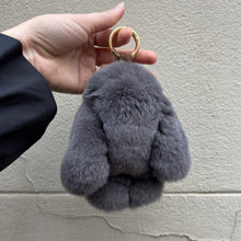 Load image into Gallery viewer, PELSNØGLERING BUNNY 15 CM // DARK GREY
