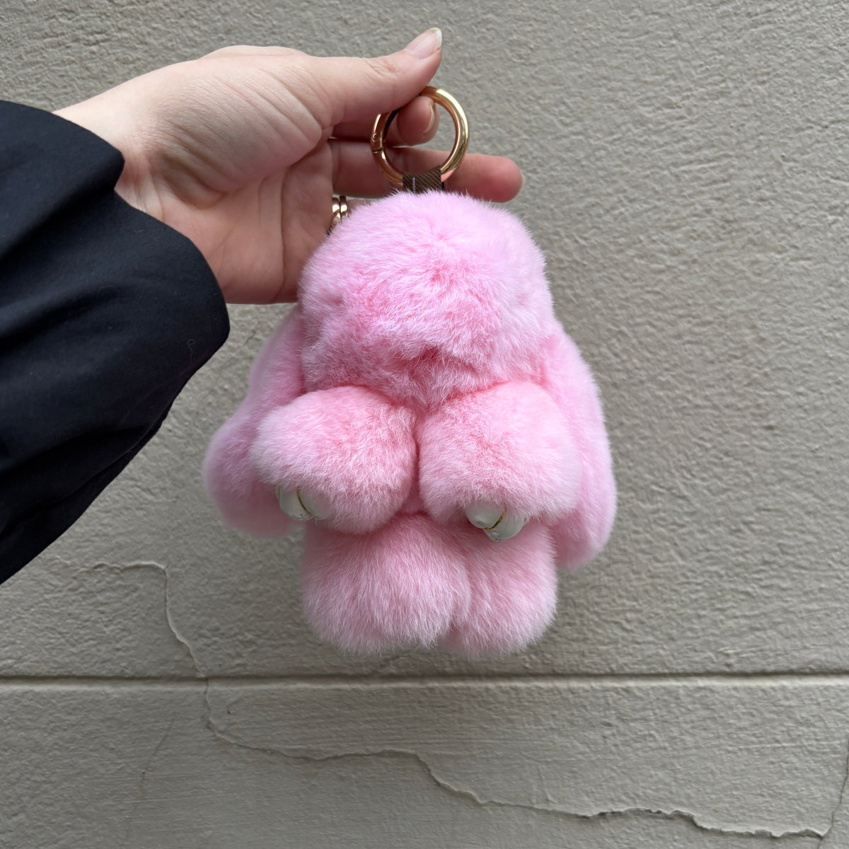 PELSNØGLERING BUNNY 15 CM // PINK