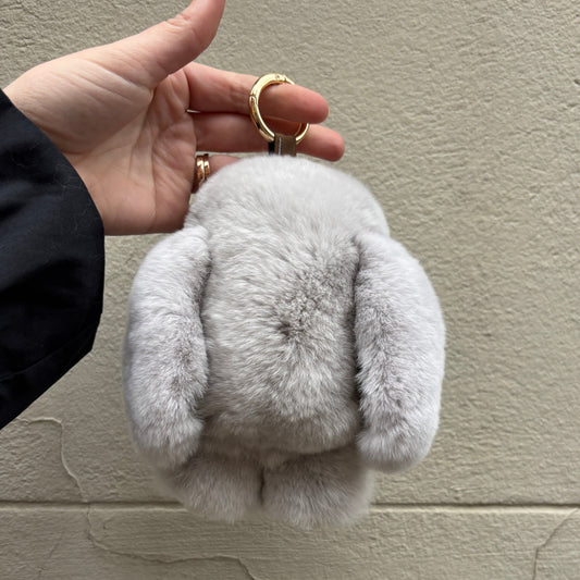 PELSNØGLERING BUNNY 18 CM // LIGHT GREY