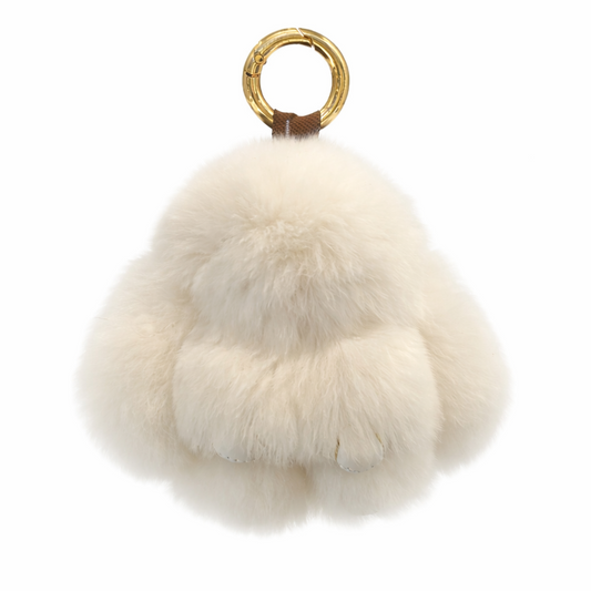 PELSNØGLERING BUNNY // IVORY