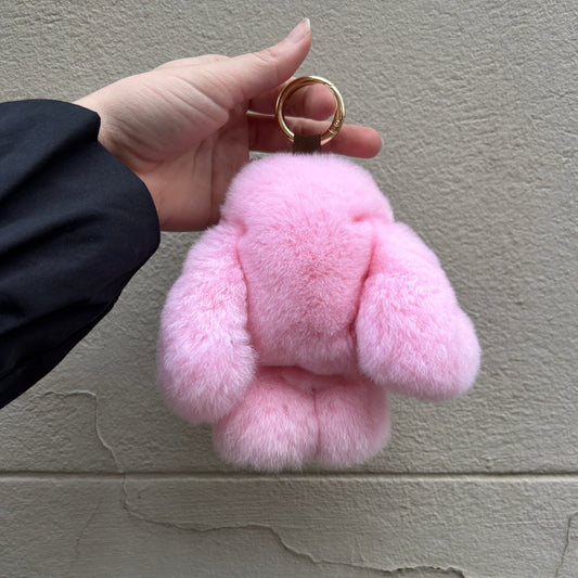 PELSNØGLERING BUNNY 15 CM // PINK