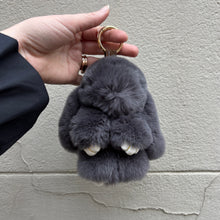 Load image into Gallery viewer, PELSNØGLERING BUNNY 15 CM // DARK GREY
