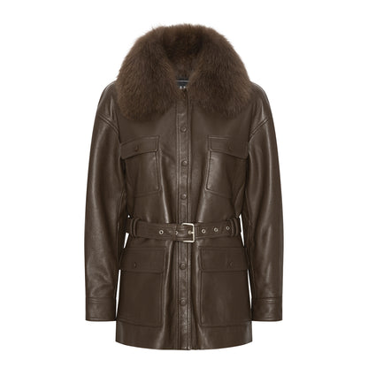 STELLA LEATHER JACKET // BROWN
