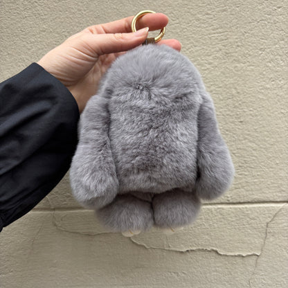 PELSNØGLERING BUNNY 18 CM // IRON GREY