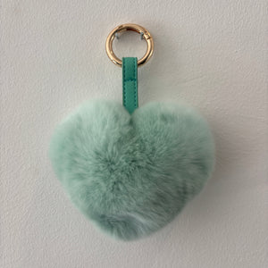 PELSNØGLERING HEART // TURQUOISE