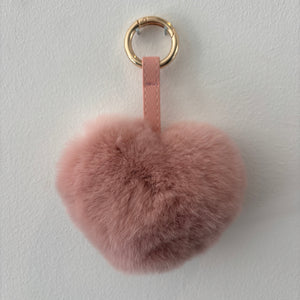 PELSNØGLERING HEART // ROSE