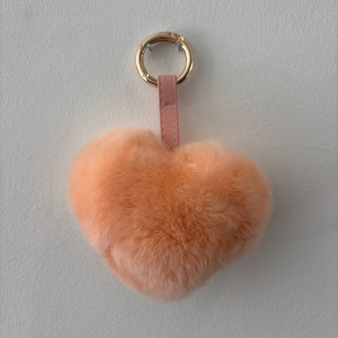 PELSNØGLERING HEART // PEACH