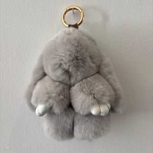 PELSNØGLERING BUNNY (M) // LIGHT GREY