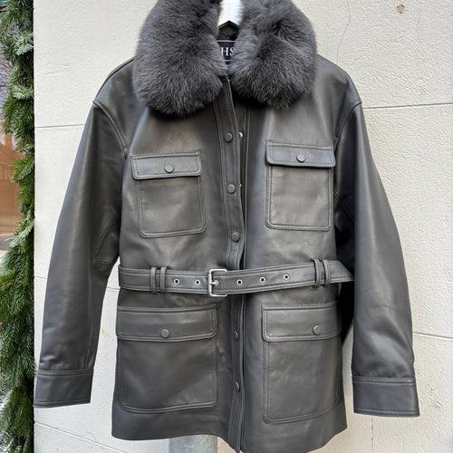 STELLA JACKET // GREY LEATHER