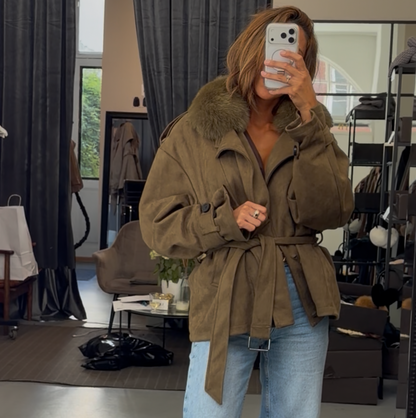 SUEDE JACKET // OLIVE GREEN