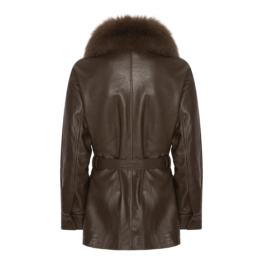 STELLA LEATHER JACKET // BROWN