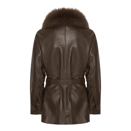 STELLA LEATHER JACKET // BROWN