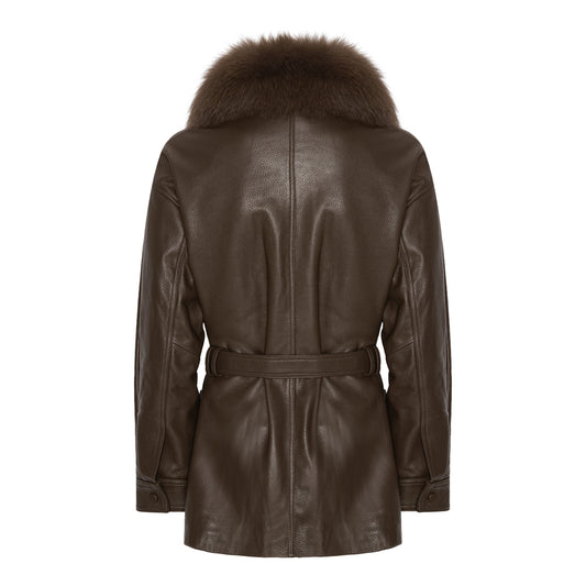 STELLA LEATHER JACKET // BROWN