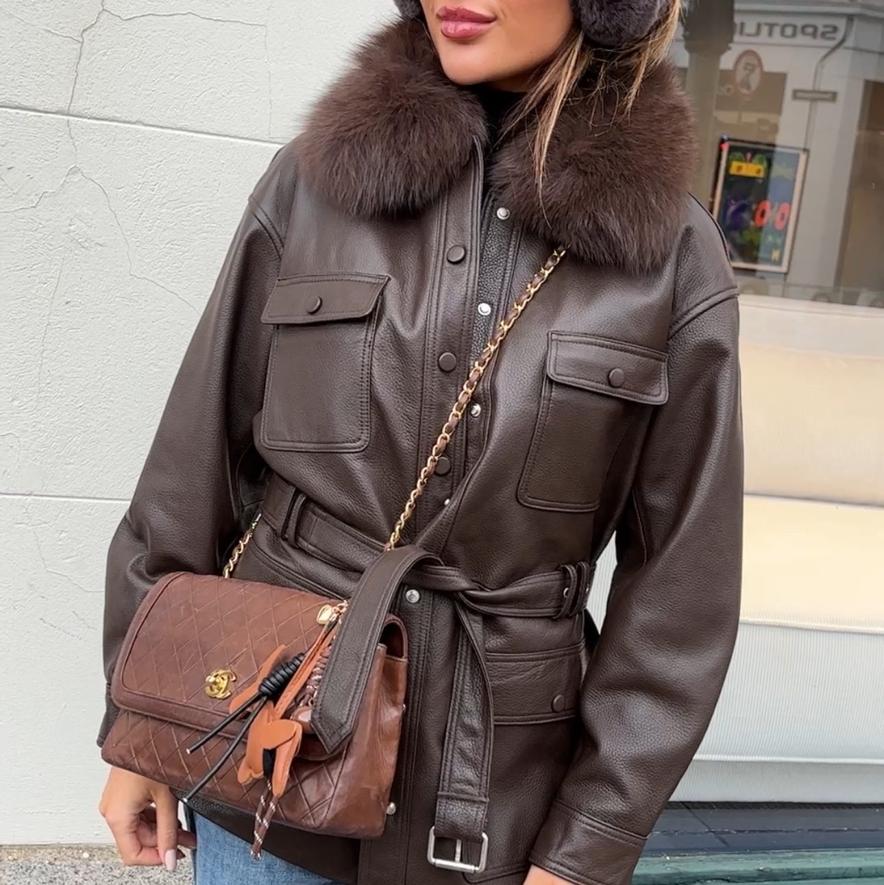 STELLA LEATHER JACKET // BROWN