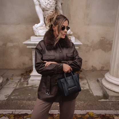 STELLA LEATHER JACKET // BROWN