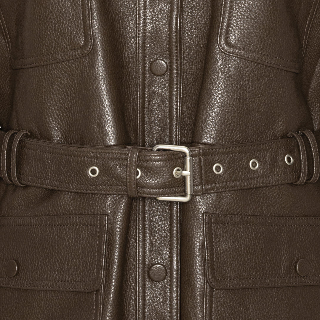 STELLA LEATHER JACKET // BROWN