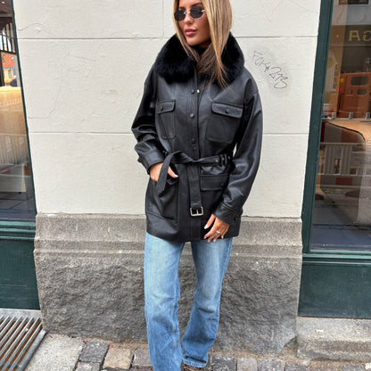 STELLA LEATHER JACKET // BLACK (Sample)