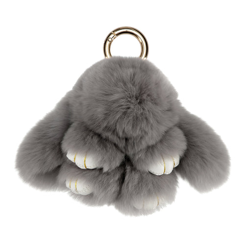 PELSNØGLERING BUNNY (S) // DARK GREY