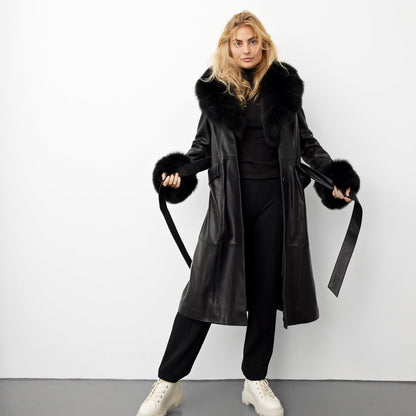 CAMPBELL LEATHER COAT // BLACK